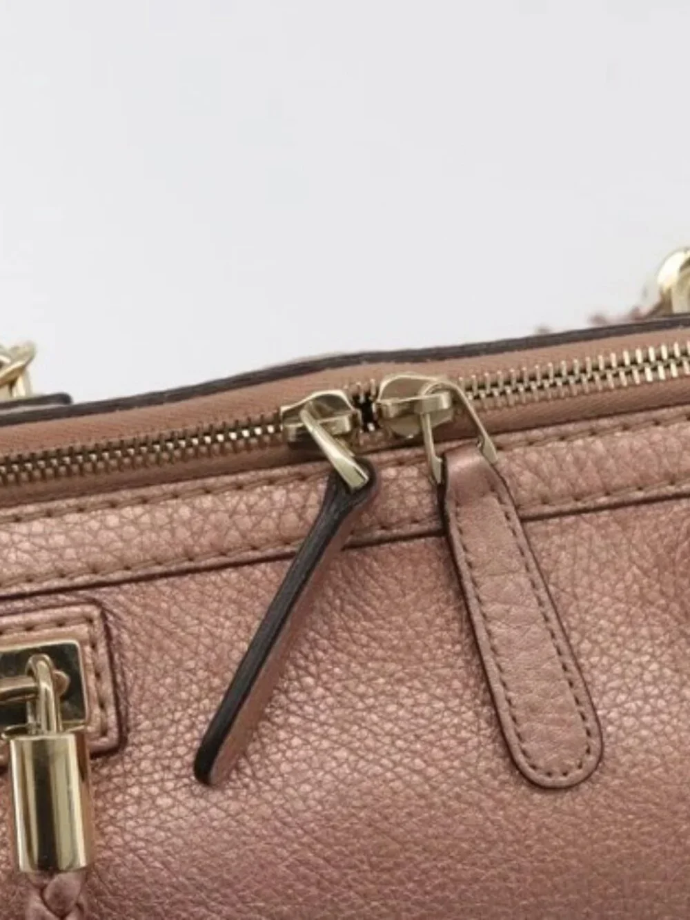 GUCCI Tote Bag Leather 2way Pink Gold 282300 Auth ka3524